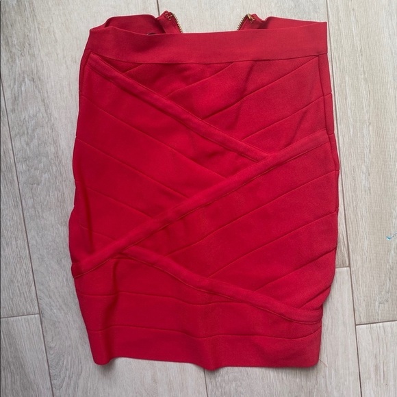 Holiday Ready with this Red knit stretch mini skirt. - Picture 2 of 5